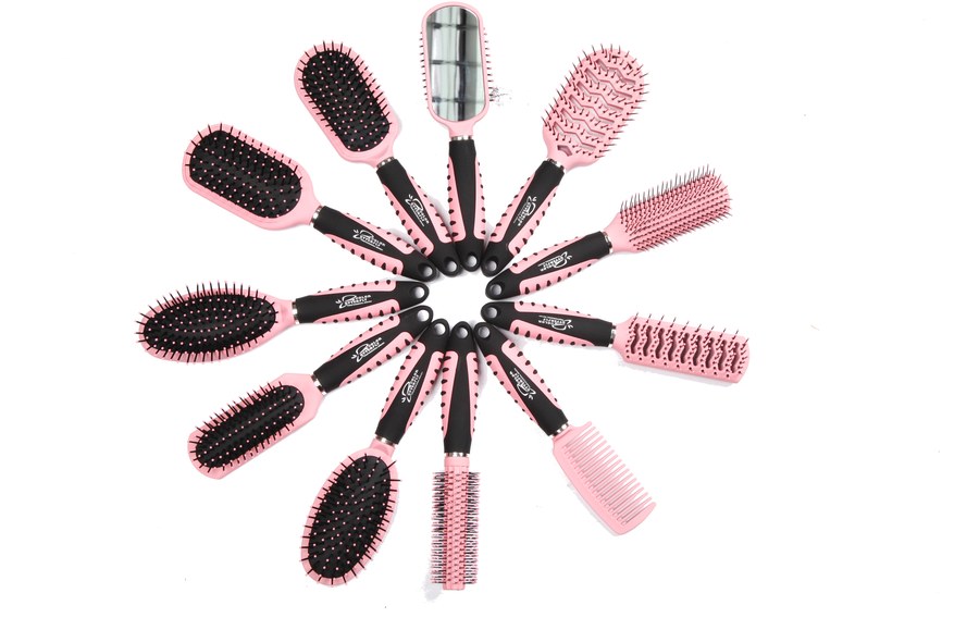 Plastic hair brush range manufactured by Ningbo Wondew Plastics